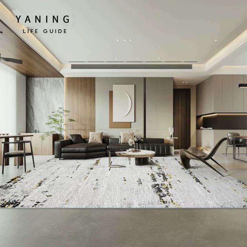 雅宁土耳其进口地毯客厅意式轻奢高级灰金色现代简约沙发茶几毯