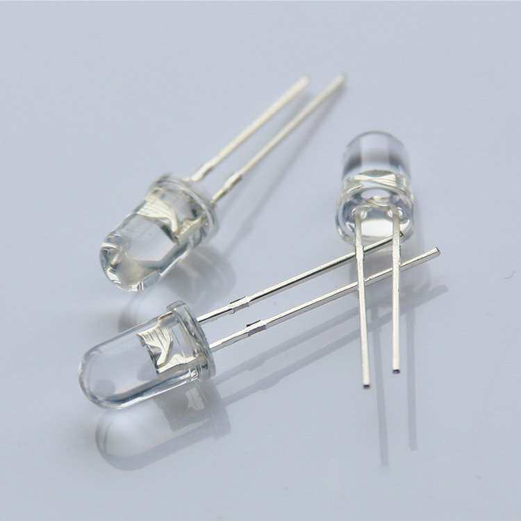 5MM磨砂蓝色雾状白散光灯 5MM圆头雾状蓝光长脚led发光二极管