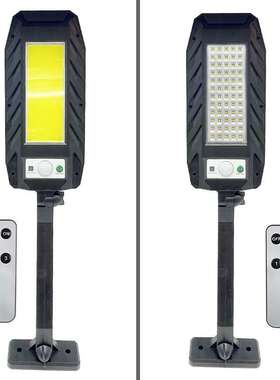 新款太阳能路灯感应庭院LED壁灯智能带遥控照明灯COB强光路灯