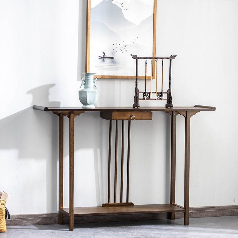 新中式玄c关桌靠墙玄关柜进门客厅窄条案供桌简约玄关台小条几端