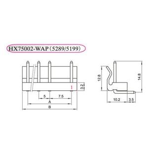 接插件5 5199 7.5mm 5289弯针座 2WAP 6AW HX红星75002