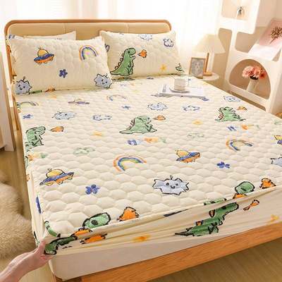 防水床笠a类夹棉床罩全棉床垫保护套加厚纯棉席梦思床垫罩