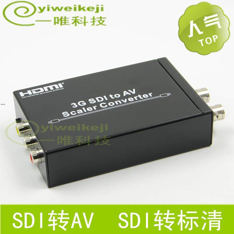 玩视 高清SDI转AV转换器线 HD-SDI转CVBS复合音视频红黄白莲花