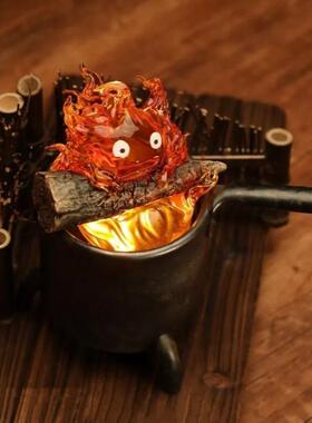 跨境Calcifer Night Light心脏的火苗卡西法树脂