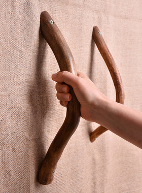 北欧原生态树枝门把手民宿工作室房门玻璃门木门装饰创Z意原木拉