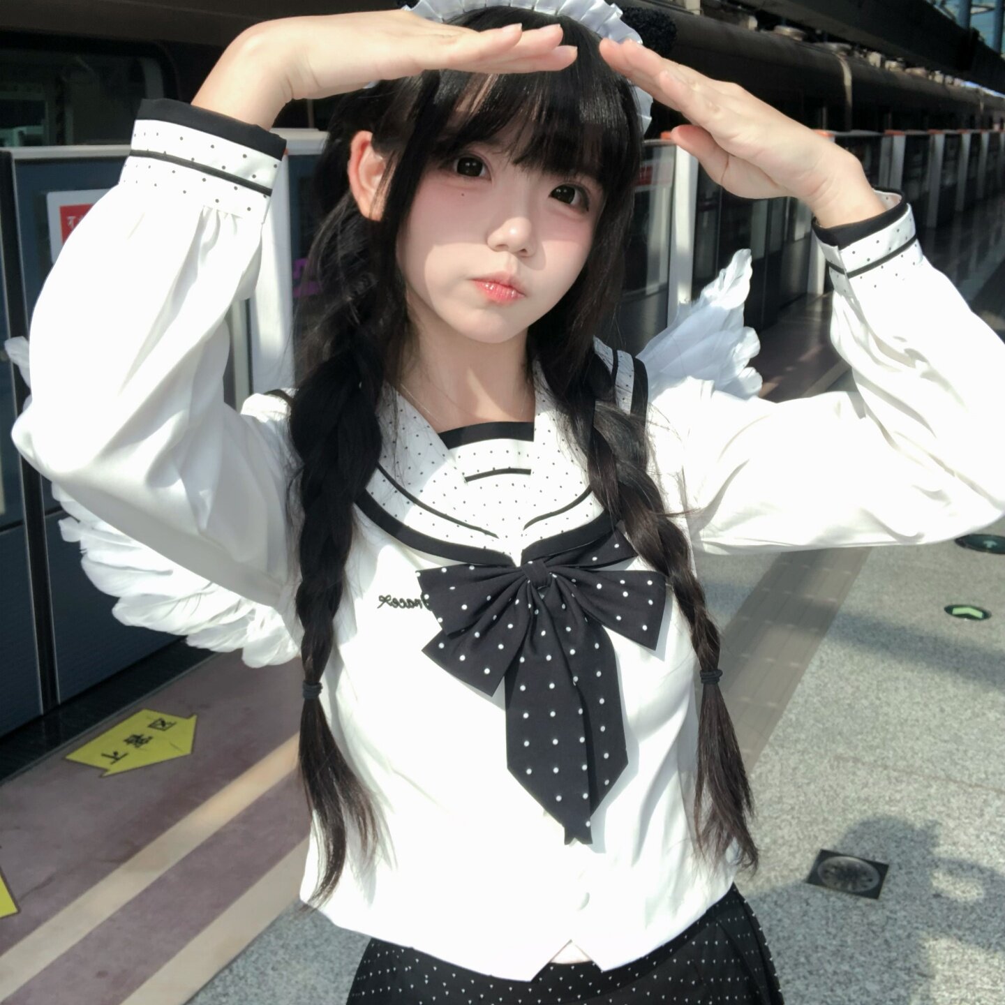 海盐稚夏日系甜美波点JK水手服图片