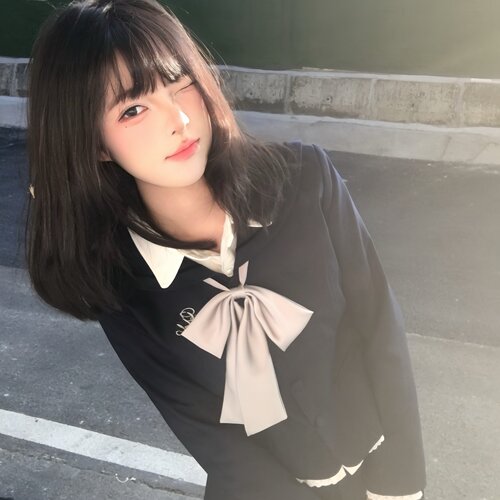 穗禾女子JK学院收腰绀色水手西服