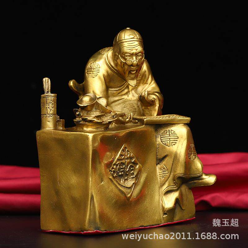 纯铜钱装柜 精打细算钱老板钱掌柜摆件店铺公司家居摆设