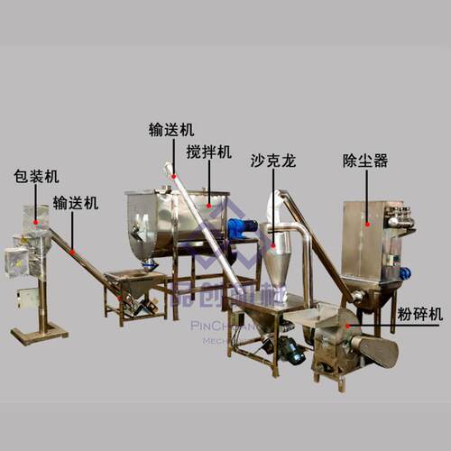 调味料粉碎搅拌包装设备食品级304不锈钢材质香辛料粉碎搅拌机