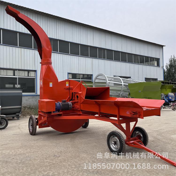 养牛场秸秆铡段机直喷式鲜草饲料铡草机固定式电动高出料揉丝机