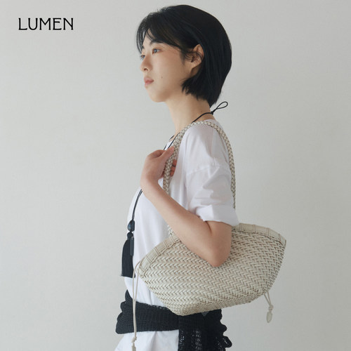 LUMEN编织菜篮形单肩包内含内袋