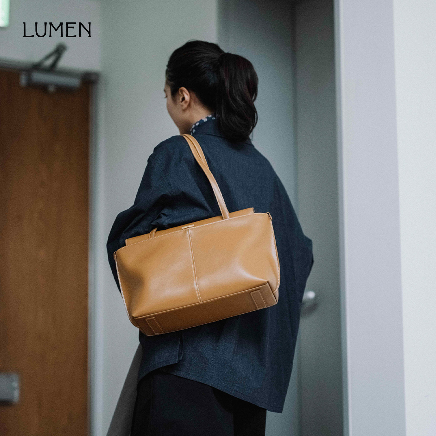 LUMEN菜篮子翻盖包大容量托特包