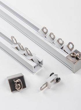 G012铝合金加厚窗帘单双轨道侧装顶装静音直轨道滑轨窗纱杆导轨道