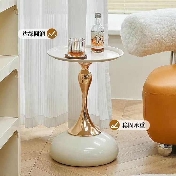 意式轻奢小蛮腰茶几现代沙发边几客厅家用小户型圆桌床头摆件角几