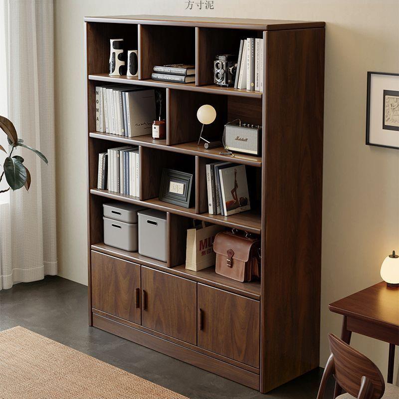 办公室文件柜木质档案资料柜简约现代带门书柜落地多层收纳储物柜