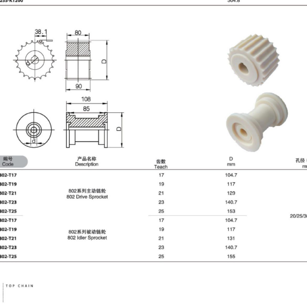 bezel优质供应输送链轮 耐磨机加工主被动齿轮 不锈钢802链板链轮