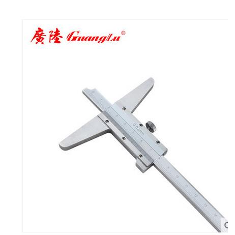 广陆游标带表盘数显深度卡尺单双钩深度尺轮胎花纹数显深度300150