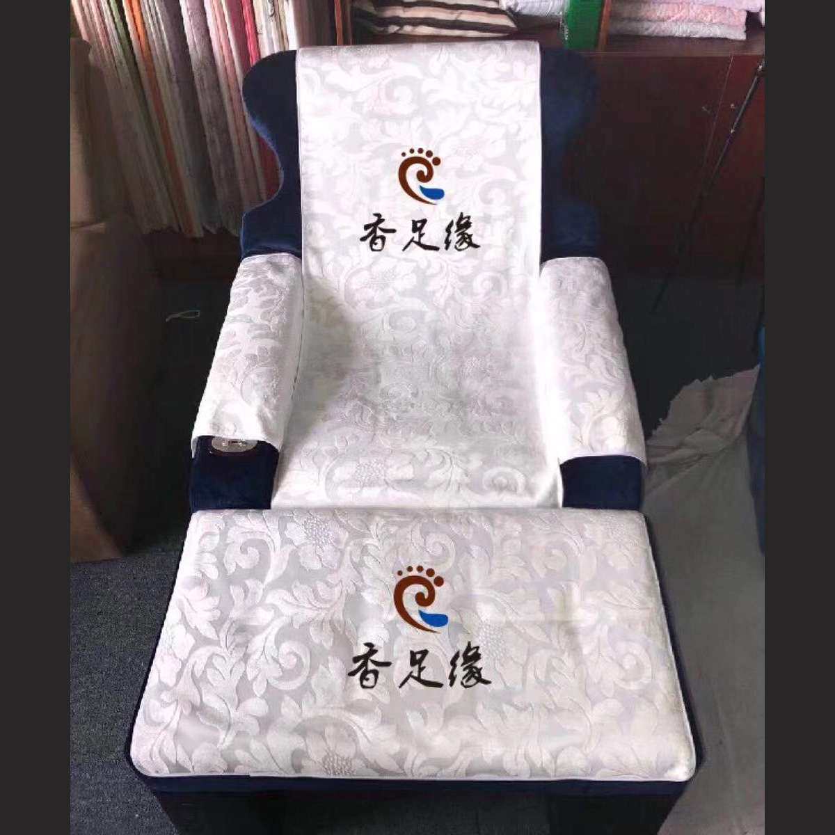 足浴沙发巾印字美甲洗脚沐足按摩椅床单防滑足疗沙发套四件套