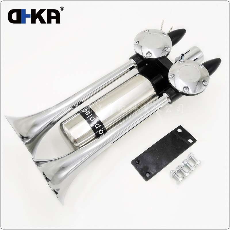 DHKA亚冠-AS140A现货 12V/24V双管火箭炮气喇叭 带储气罐 延音