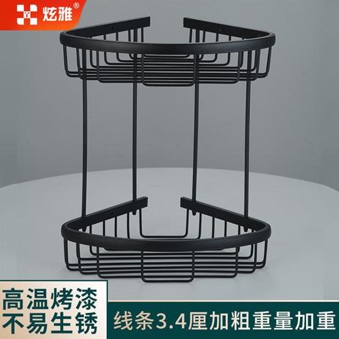 双层不锈钢浴室三角30卫生间浴室置物架转角4三角置物架篮架壁挂