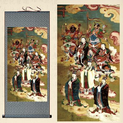 官地官画挂画天画像装饰画卷轴帝三官大帝北极四圣真君官水大三元