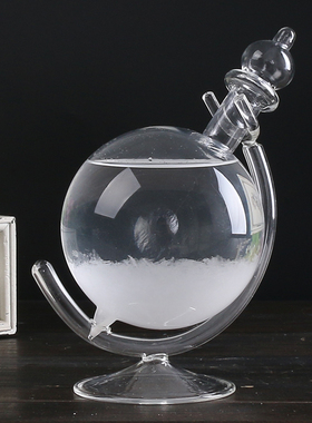 天气预报瓶地球仪气象q瓶天气瓶风暴瓶创意摆件网红客厅玻璃装饰