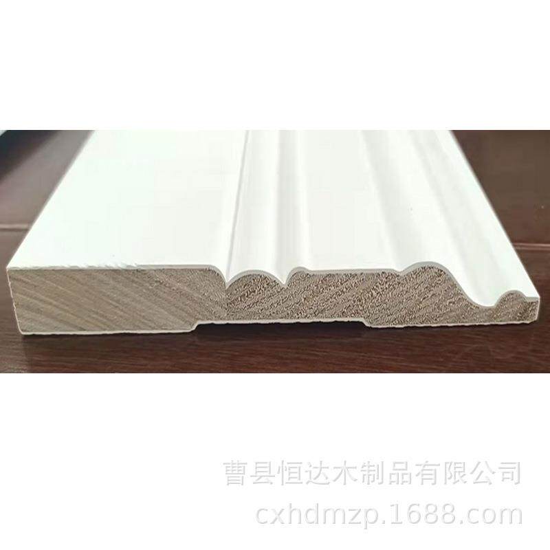 厂家供应桐木踢脚线出口多层涂泥门套线口线木质平板线条直供