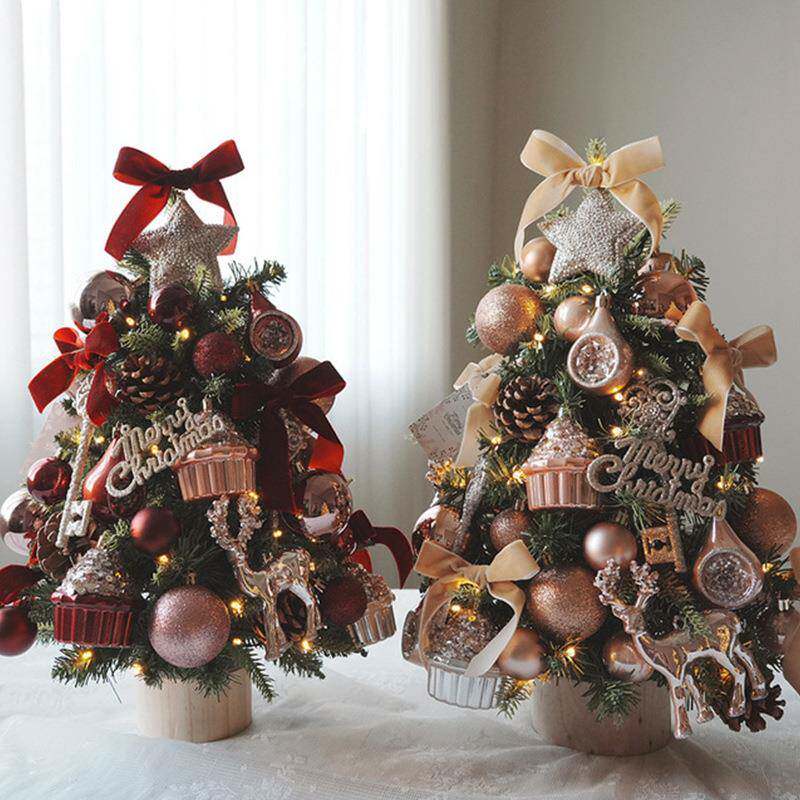 圣远新款麋鹿圣诞树套装 圣诞节场景装饰桌面蛋糕迷你圣诞树摆件