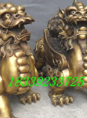 雌雄飞天特大号工艺品cm角高摆件独神兽50家用客厅一对纯铜貔貅