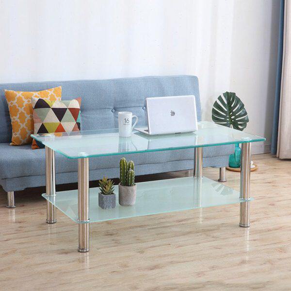 现代简约户型桌子客厅钢化玻璃角矮桌圆长方形家用小茶几餐桌两用