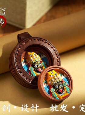 五黄烧制扎基财神皮色爷擦擦纯手工上壳姆像立体拉盒擦彩绘擦