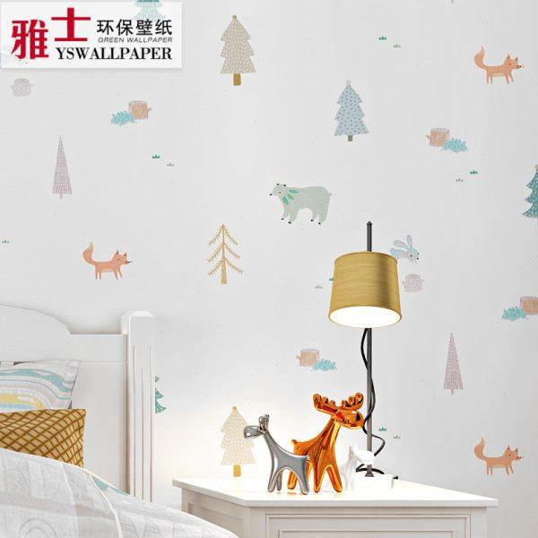儿童房间墙纸墙面布置装饰无甲醛男孩卧室卡通女孩环保背景墙壁纸