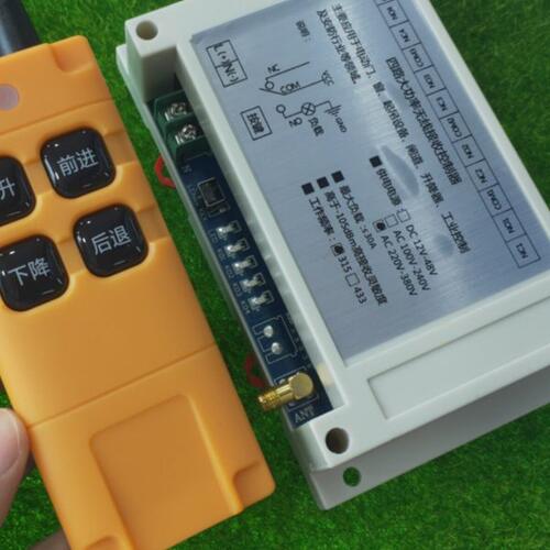 220V-380V4路工业级水泵起吊升降机卷帘门道闸开关+工业级4键遥控