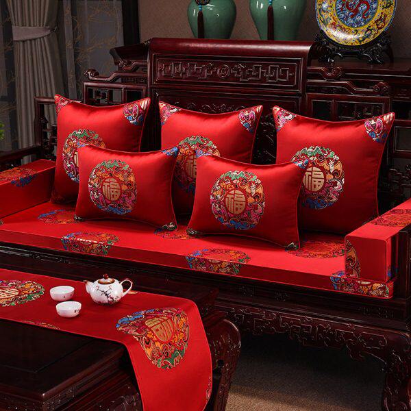 中式古典红木沙发椅子坐垫实木家具罗汉床座垫红色乳胶垫子定制套