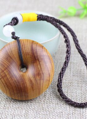 老MM挂绳油性手挂件女高料把玩件崖柏车挂48化平安扣陈配饰男吊坠