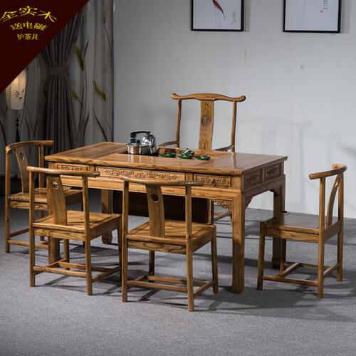 中式功夫茶桌茶水桌棋牌桌多用多功能明清仿古典实木茶桌餐桌两用