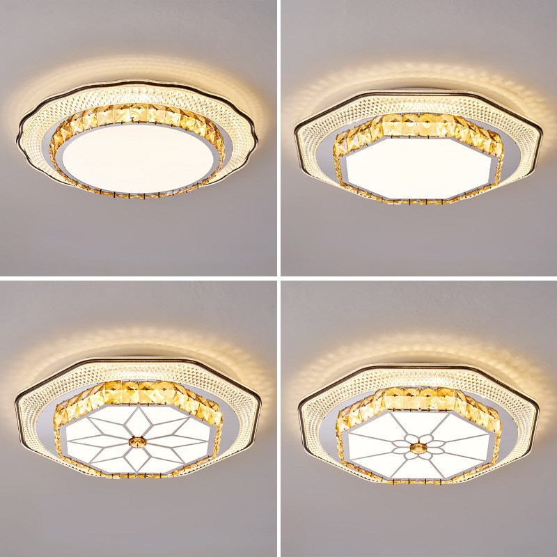 轻奢水晶客厅吸顶灯2025年新款卧室书房智L能吸顶灯广东古镇灯具