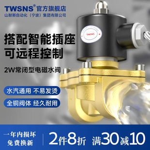 电磁开关阀水管电控水阀220v常闭A型12v电动气阀常开24v汽车淋水