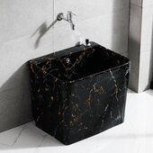 W黑色彩色纹池拖布池欧式 MO洗家用陶瓷阳台卫生间墩布拖把池JO石