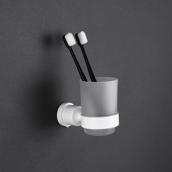 哑光30浴室挂件不锈钢口杯浴室卫生间肥皂盒白色德国4