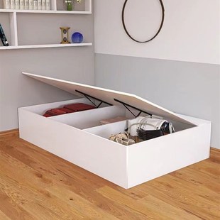 侧翻储物床一米二单人床90cm宽榻榻米收纳床箱体无床头1.2米床1米