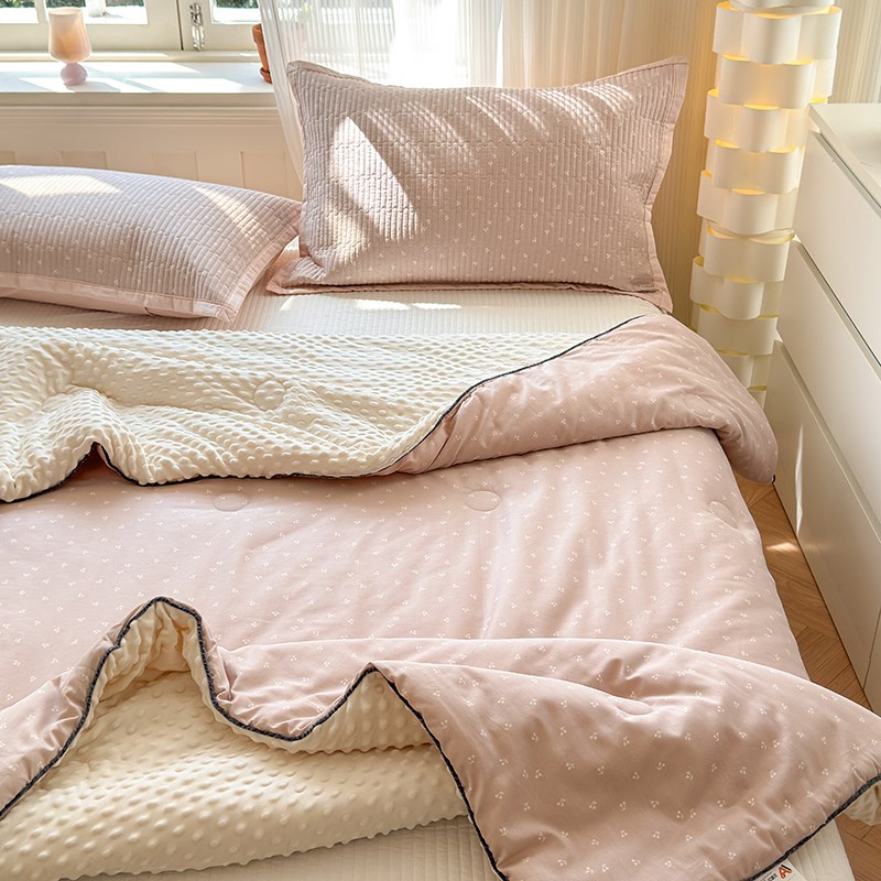 ins全棉豆豆被2米春秋被可机洗碎花棉被秋冬加厚保暖双人大豆冬被