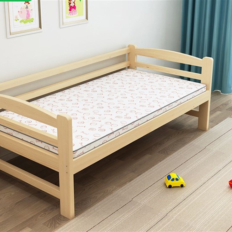 实木儿童床带护栏拼接床边婴儿床男孩女孩小床松木加宽床拼接床
