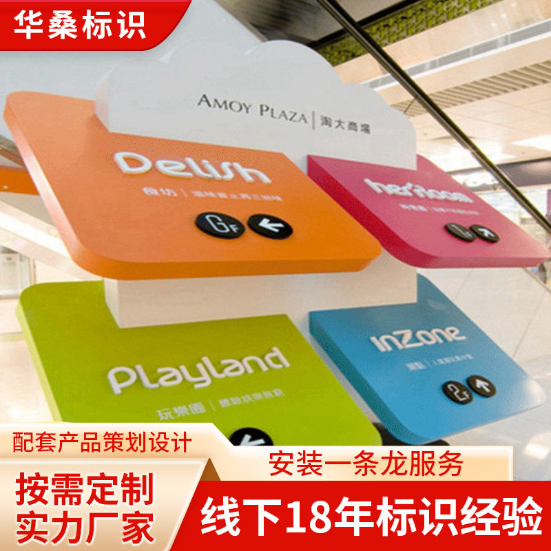 华桑标识设计厂家订置导向指示牌落地标识标牌立式导向牌吊牌