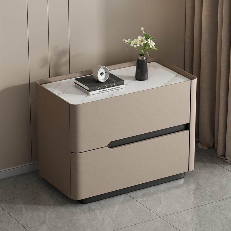 免安装奶油风轻奢现代简约岩板床头柜实木意式落地款卧室储物柜,3C数码配件,USB灯,淘宝优惠券,粉丝福利购,淘宝优惠卷