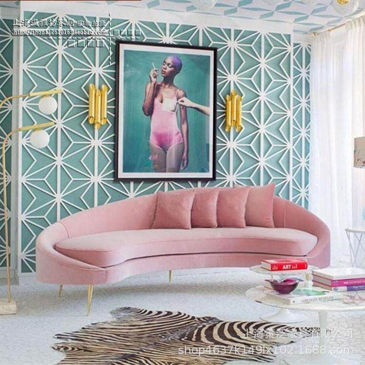 北欧现代简约创意异弧形布艺沙发客厅时尚服装店咖啡厅双三人沙发,农机/农具/农膜,其它农用工具,淘宝优惠券,粉丝福利购,淘宝优惠卷