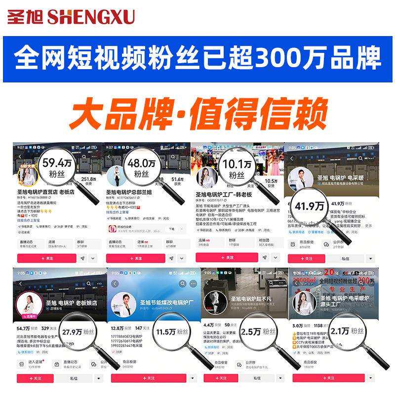 圣旭电锅炉家用壁挂采暖炉220v新型取暖农村煤改380v三相地暖气片