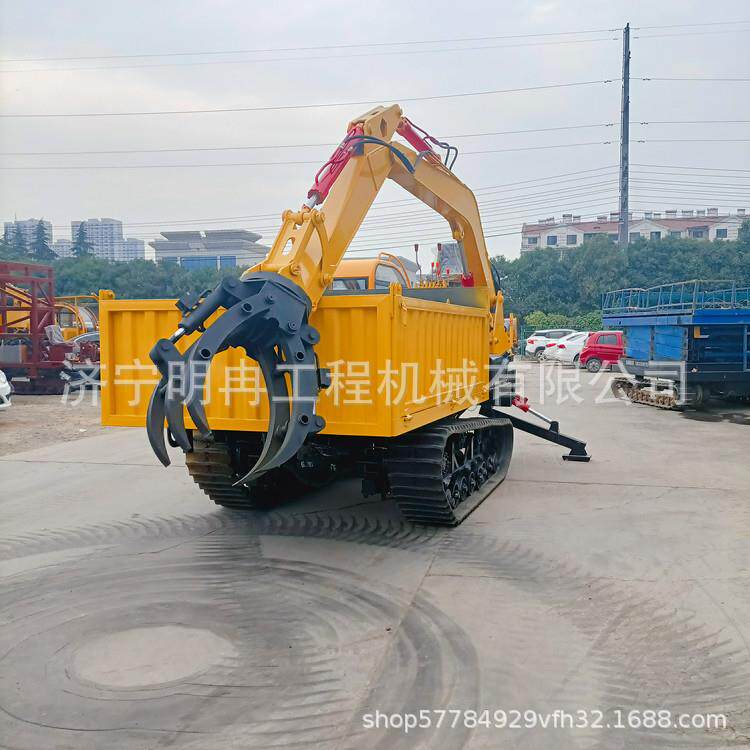 功能齐全简单自卸履带式抓木机 旋转抓木器装卸爬山虎 木材调整用