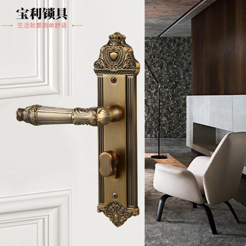 供应欧式室内门锁 合金卧室执手锁 实木房门锁轴承静音机械门锁