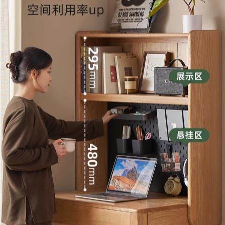 实木书桌办公桌原木书架一体写字台卧室储藏梳妆台家具